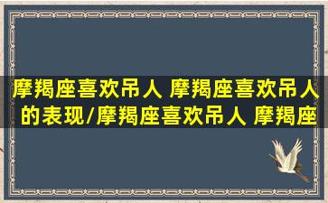 摩羯座喜欢吊人 摩羯座喜欢吊人的表现/摩羯座喜欢吊人 摩羯座喜欢吊人的表现-我的网站